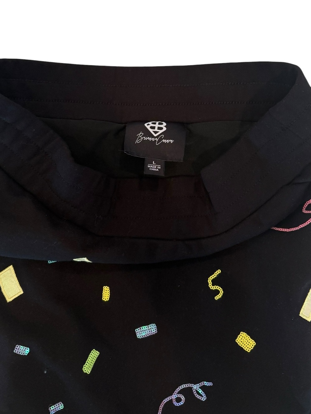 New Brianna Cannon Black Colorful Celebration Skirt/Skort Large $110 - Picture 10 of 13